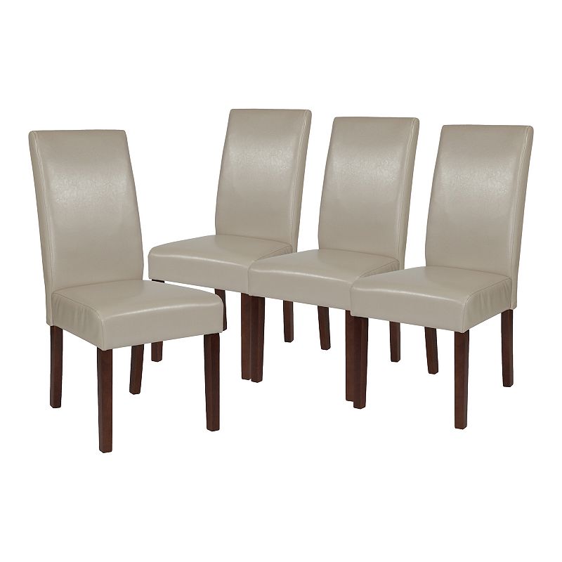 Merrick Lane Ellison Mid-Century Panel Back Parsons Accent Dining Chair - Set of 4