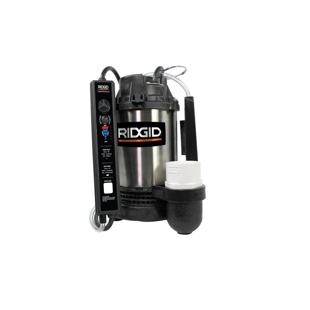 RIDGID 1 hp. Stainless Steel Smart Dual Suction Sump Pump 1000RSDSSmart