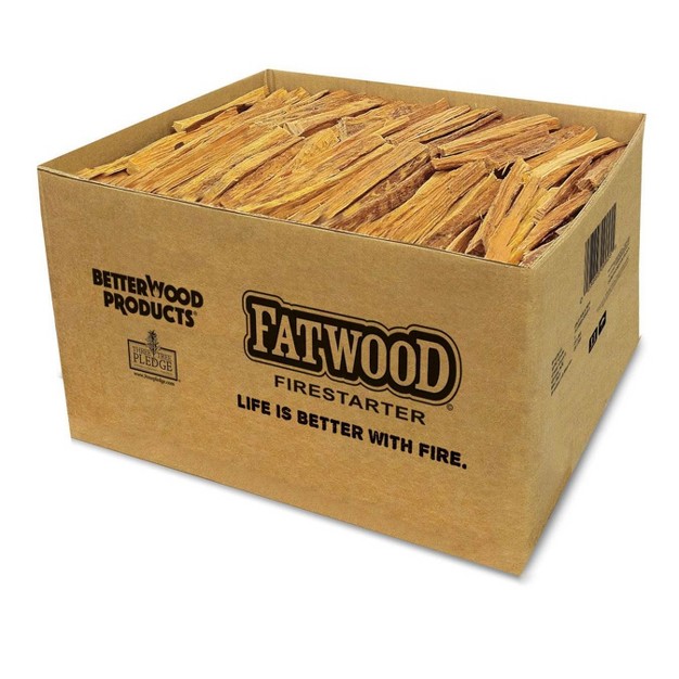 Betterwood Natural Hand Split Fatwood 25 Pound Firestarter 2 Pack Campfire Bbq Or Pellet Stove Non toxic And Water Resistant