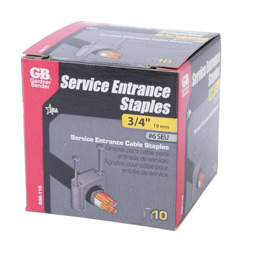 Gardner Bender 34 in. Polyethylene Service Entrance Cable Staples - Gray (10-Pack) GSE-115