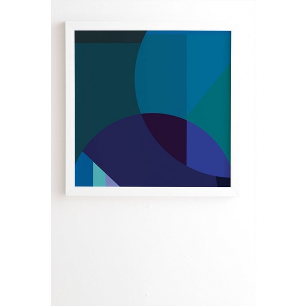 Abstract By Brije Coastal Nights Framed Wall Canvas White blue Deny Designs