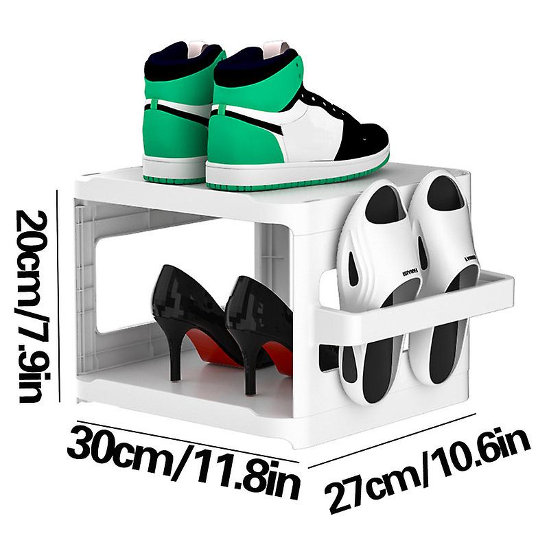 Stackable Shoe Organizer for Small Spaces Vertical Shoe Stand with Side Rack for Entryway， Closet