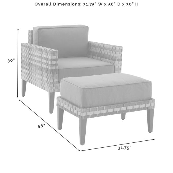 Prescott 2Pc Outdoor Wicker Armchair Set