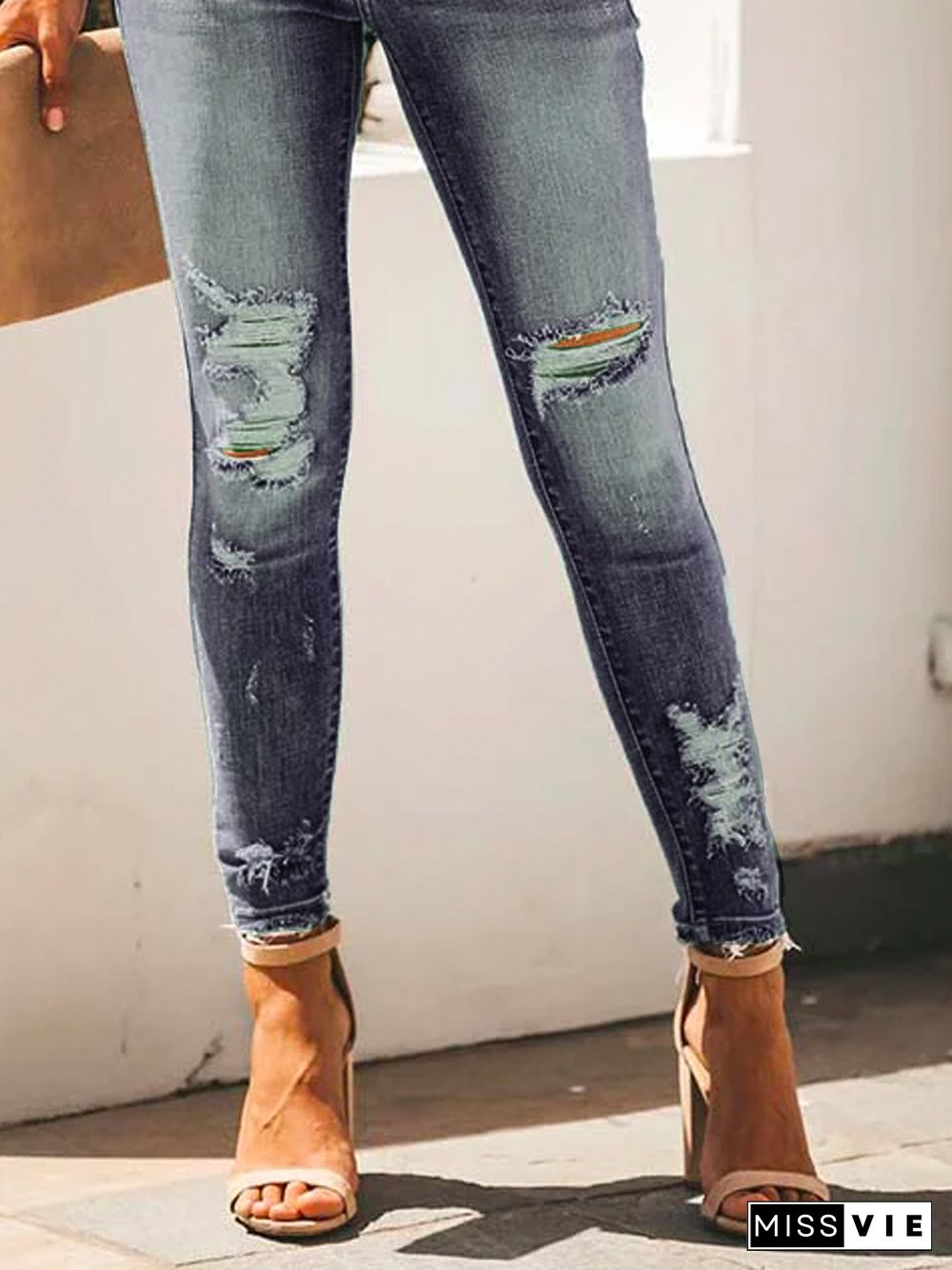 Solid Casual Denim Jeans