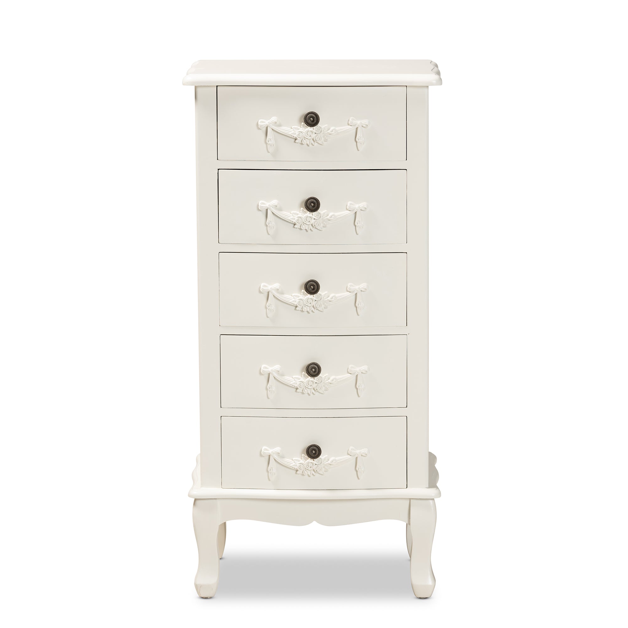 Baxton Studio Callen Classic and Traditional White Finished Wood 5-Drawer Chest