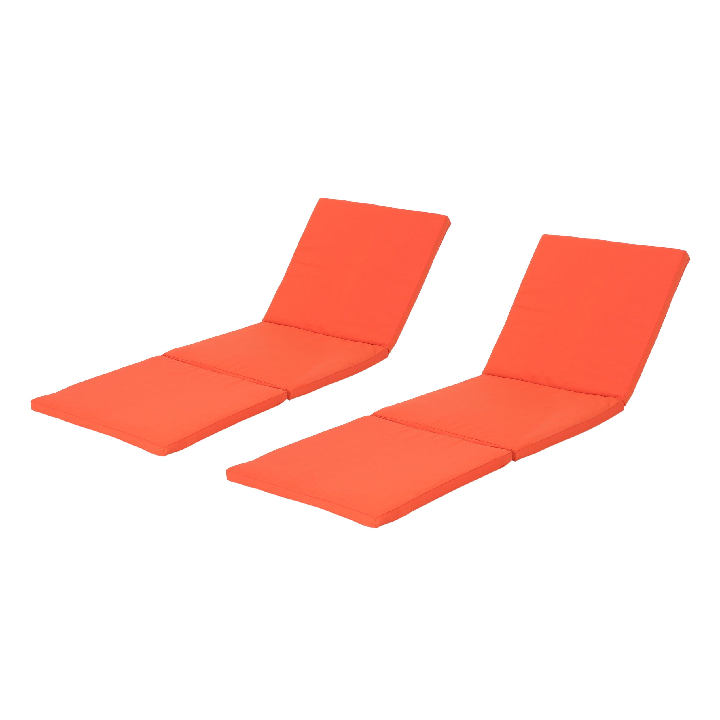 Corinne Outdoor Chaise Lounge Cushion， Set of 2， Orange