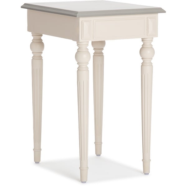 ClickDecor Amos Side Table with Drawer， Cream/Gray