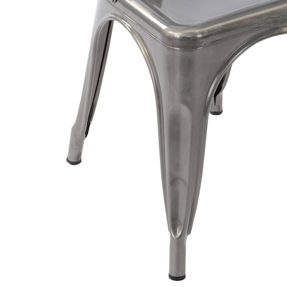 Homy Casa Kricox Silver Metal Tolix Style Stackable Side Chairs (Set of 2) KRICOX SILVER 2PCS