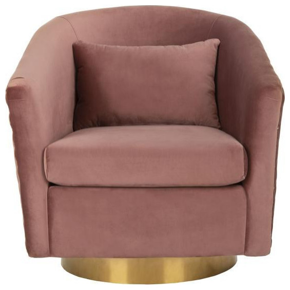 Baylee Quilted Swivel Tub Chair  Dusty Rose   Contemporary   Armchairs And Accent Chairs   by Rustic Home Furniture Deco  Houzz