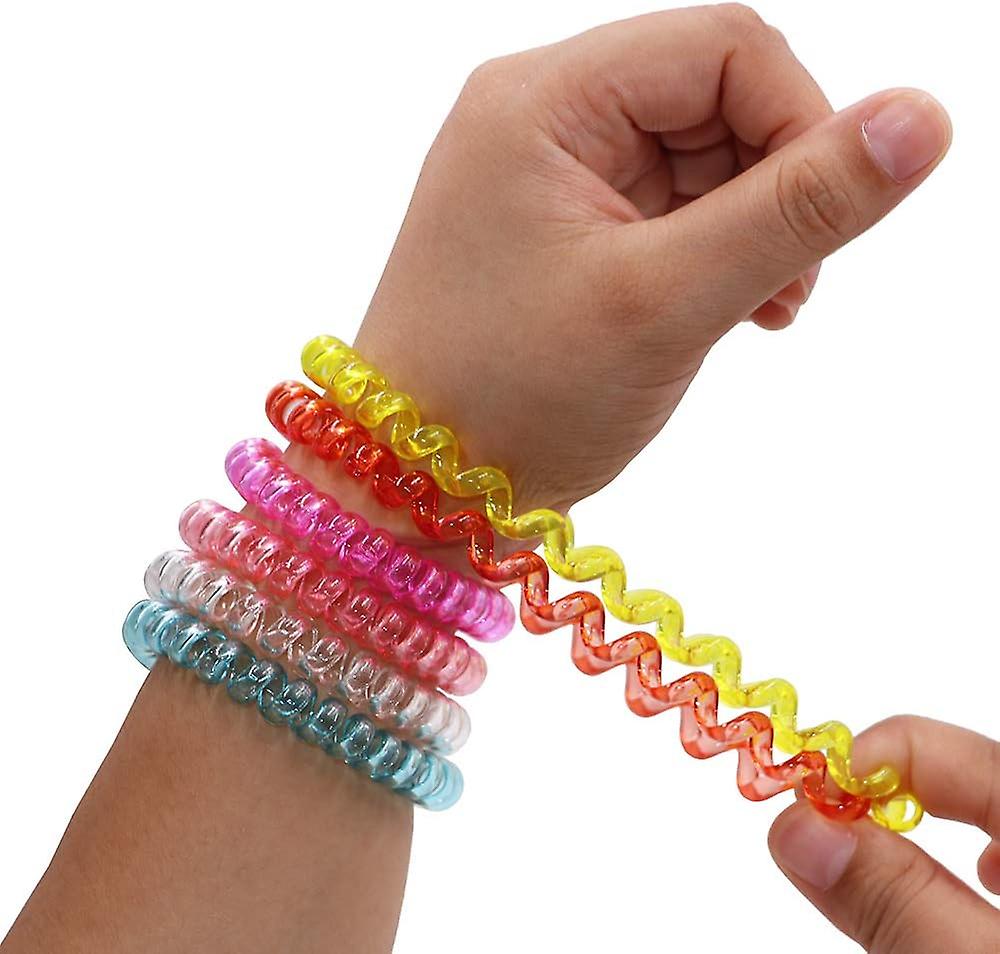 Sensory Stretchy Kids Bracelets， 6 Pack Funny Speech And Communication Aid Coil Toys For Boys Girls With Autism Adhd Fidget Anxiety Or Special Needs -