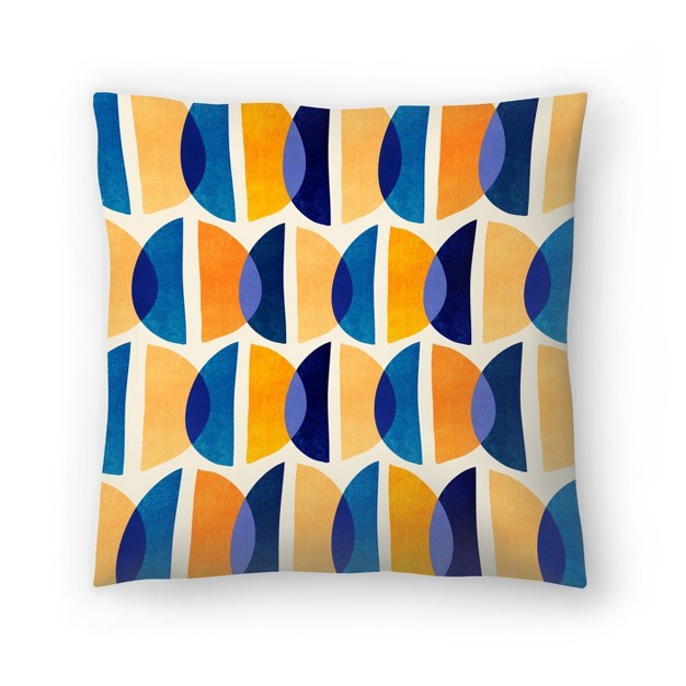 Gold Blue Geometric By Modern Tropical Throw Pillow Americanflat Abstract