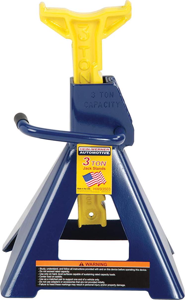 Hein-Werner HW93503 Blue/Yellow Jack Stand  3 Ton Capacity