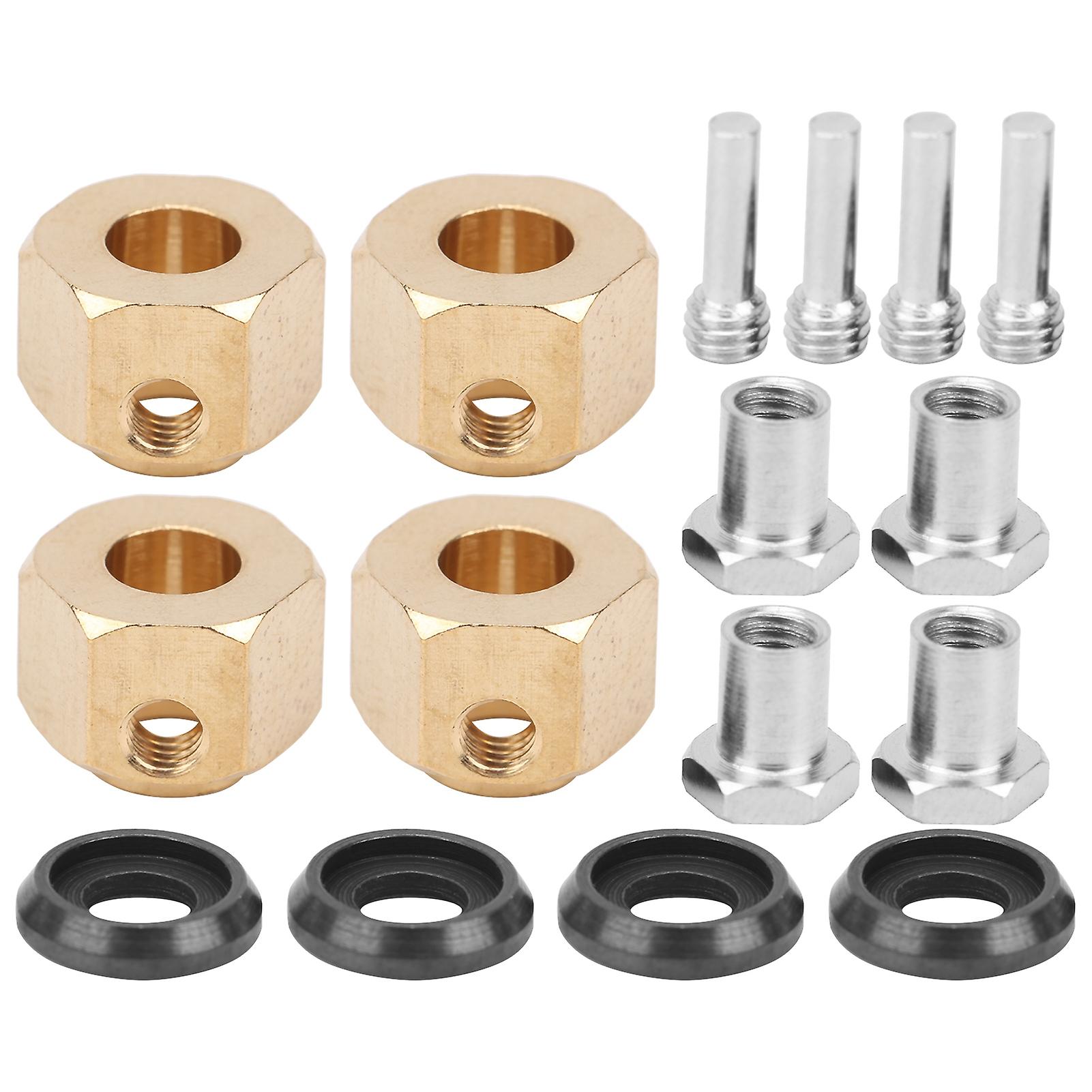 4pcs Brass Combiner Wheel Hub Hex Adapter Fit For Trx4 Trx6 1/10 Rc Car Model10mm