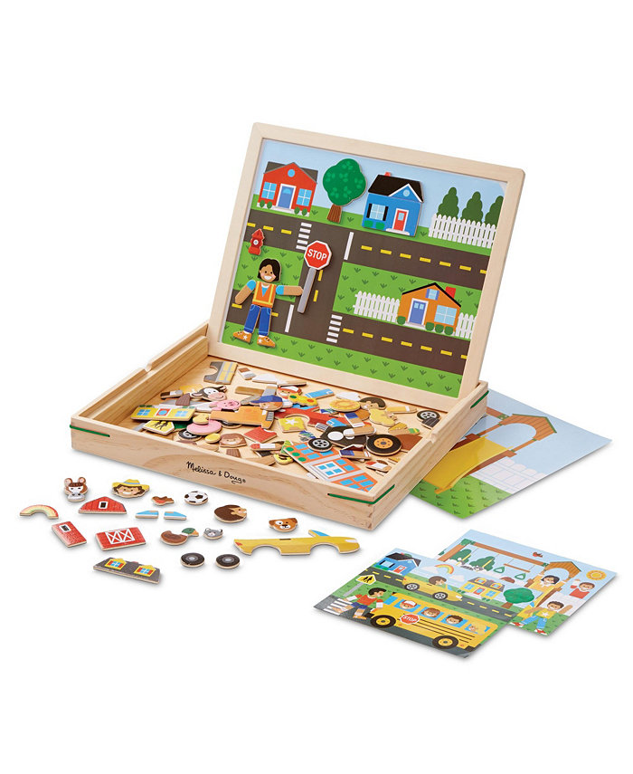 Melissa and Doug Melissa and Doug Wooden Magnetic Matching Picture Game With 119 Magnets and Scene Cards