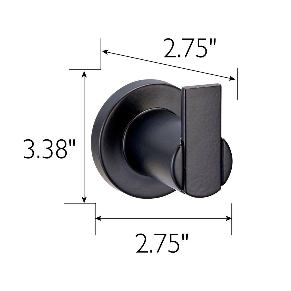 Design House Eastport Knob Robe Hook in Matte Black 582676