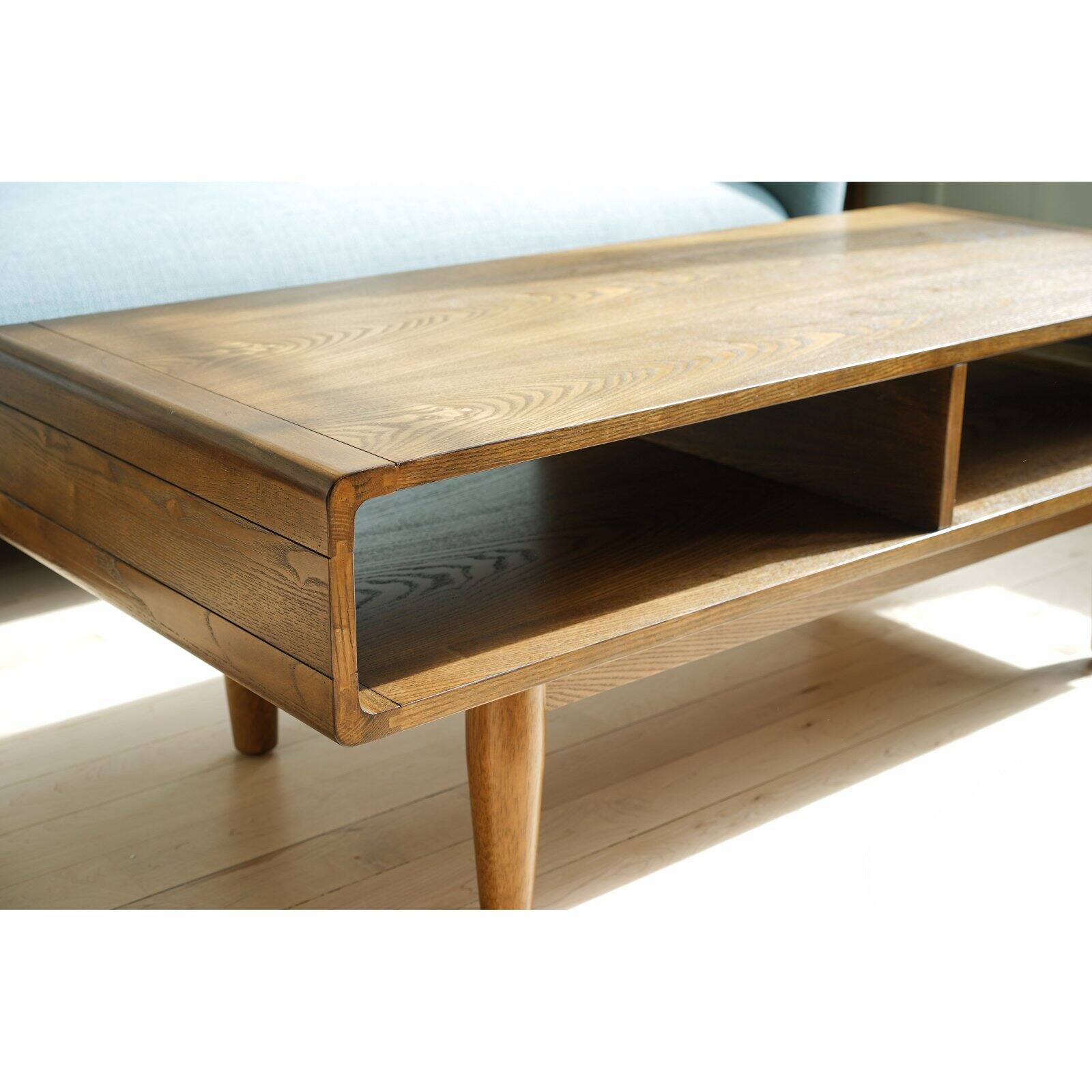 Posh Pollen Dexter Rectangle Wood Brown Coffee Table - Deco Walnut