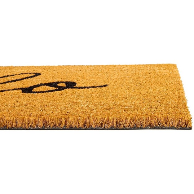 Juvale Hello Welcome Coco Coir Mat Nonslip Outdoor Natural Door Mat 17 X 30 In