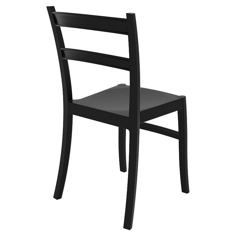 33.5 Black Solid Patio Dining Armless Chair