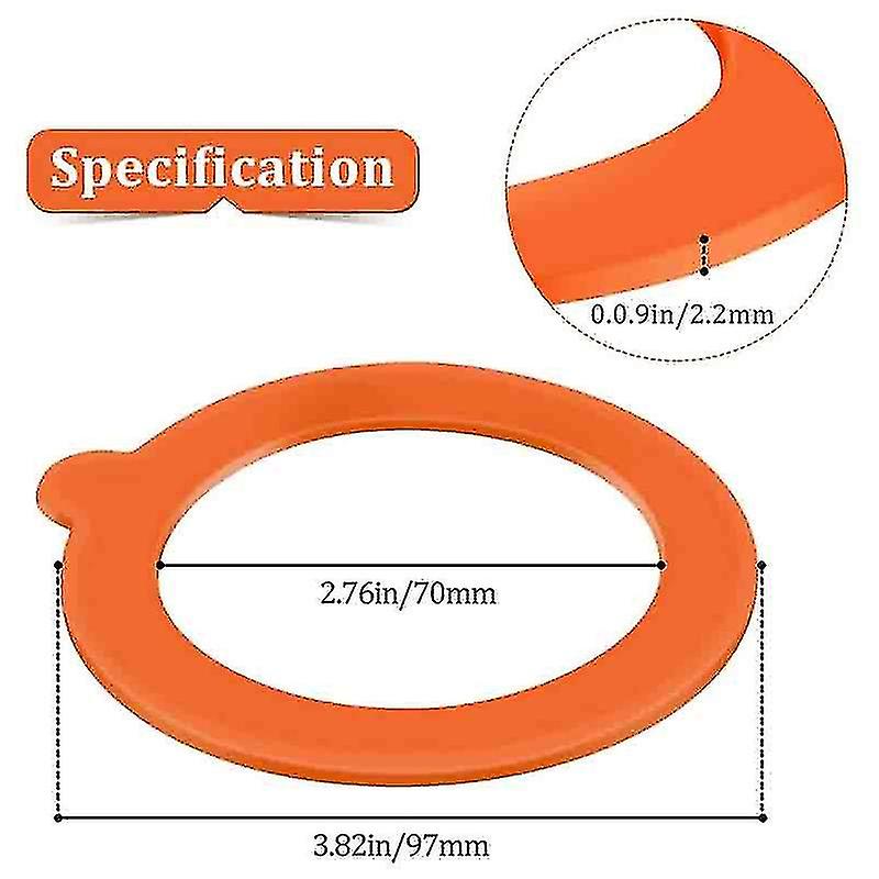 20 Pieces Replacement Silicone Seals Replacement Rubber Jar Seals