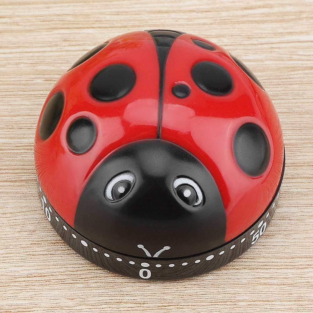 Cute Ladybug Shape Kitchen Timer 60 Minutes Timer With Loud Ring Mechanical Wind-up Timer Kitchen Cooking Utensils