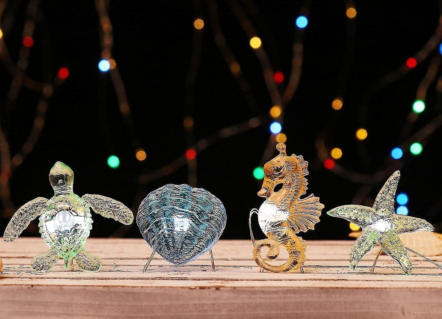 Beach Decorative String Lights， Under The Sea Sand Dollars Seahorse Nautical Theme Lights For Christ