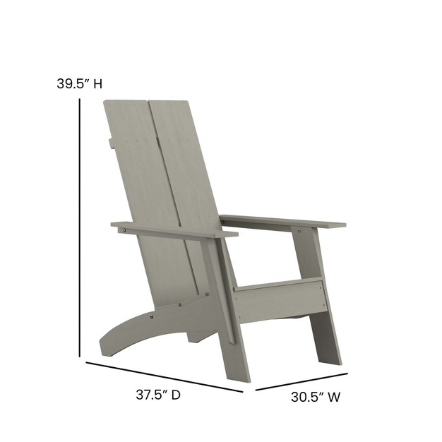 Emma And Oliver Modern Dual Slat Back Indoor outdoor Adirondack Style Patio Chair