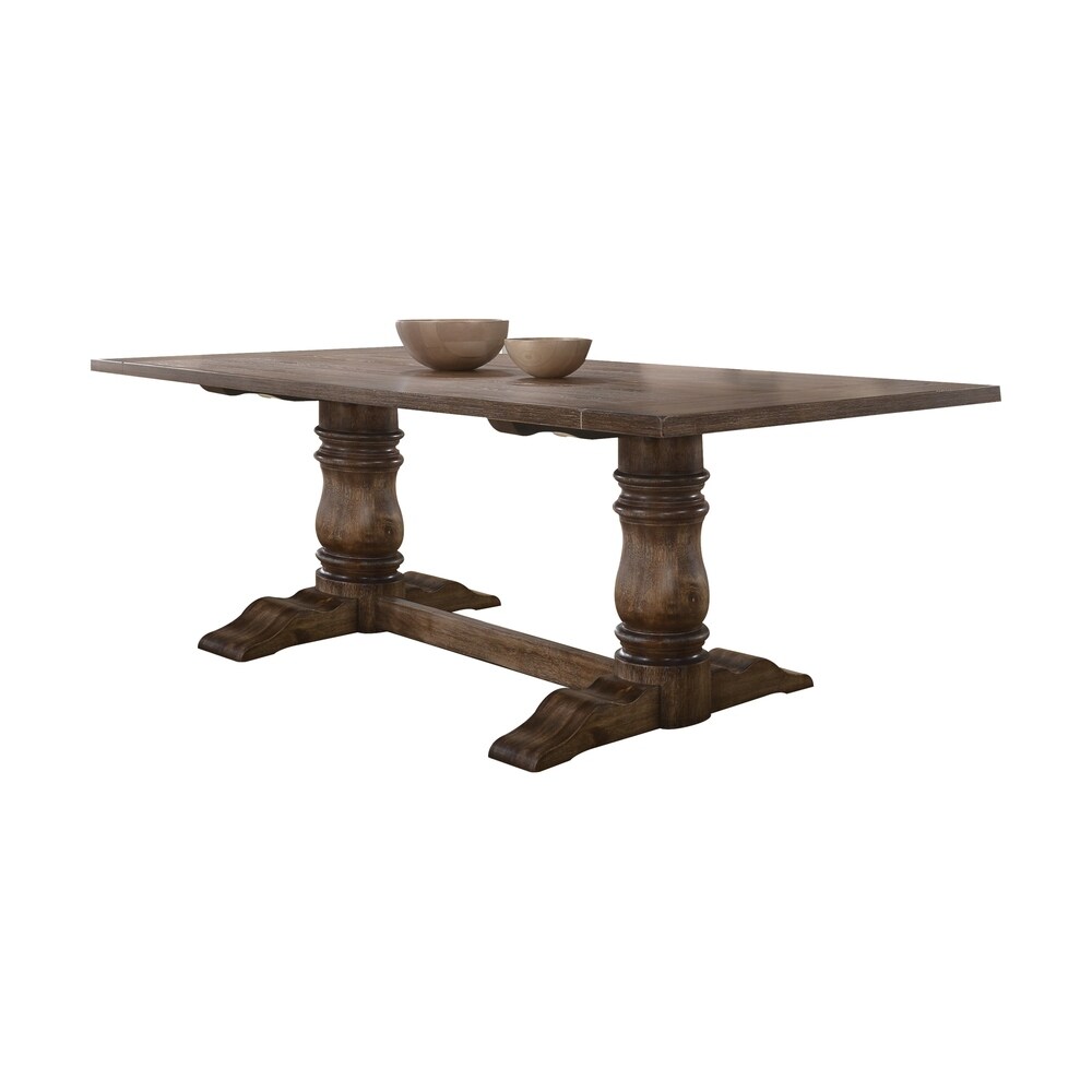 Acme Leventis Dining Table in Weathered Oak   Weathered Oak