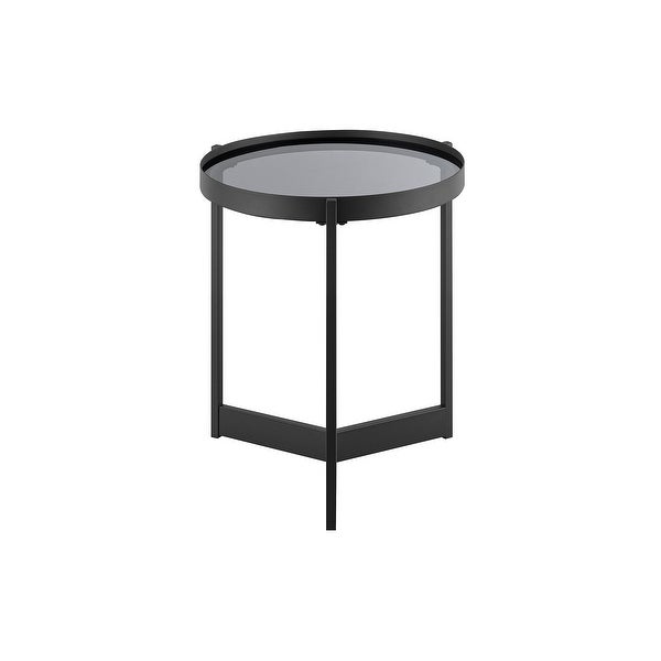 Middlebrook Designs Contemporary Smoked Glass-Top Side Table