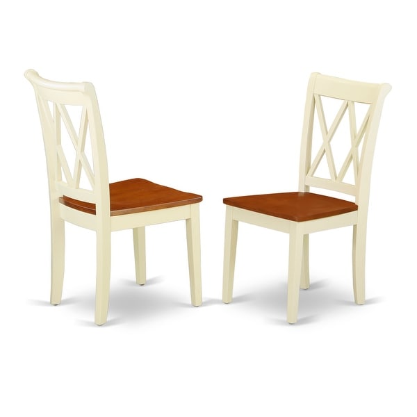 CLC-BMK-W Clarksville Double X-back Chairs in Buttermilk and Cherry Finish (Set of 2)