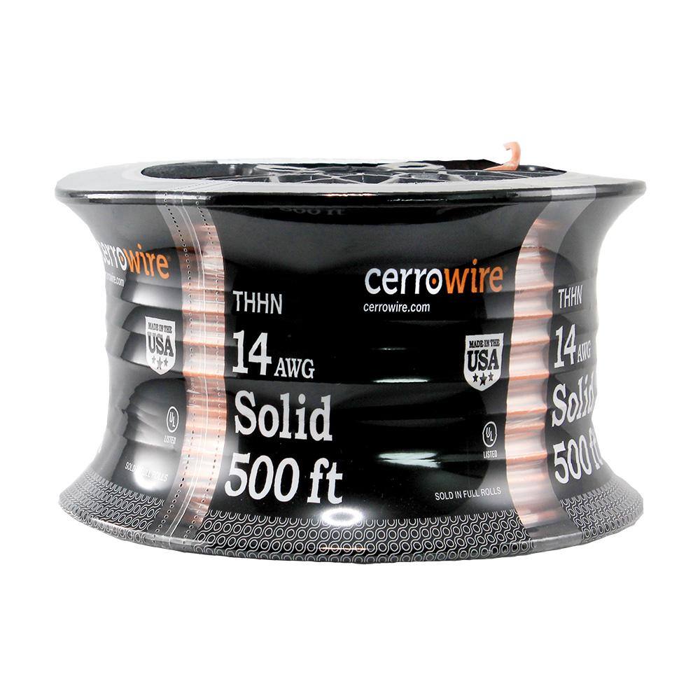 Cerrowire 500 ft. 14 Gauge Orange Solid Copper THHN Wire 112-1456J