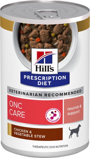 Hill's Prescription Diet ONC Care Chicken and Vegetable Stew Wet Dog Food， 12.5-oz can， case of 12