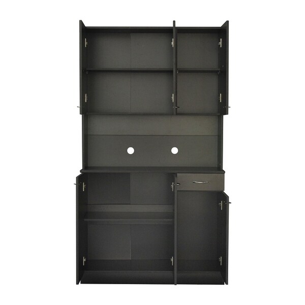 Tall Wardrobe and Kitchen Cabinet with 1-Open Shelves and 1-Drawer - - 36561315