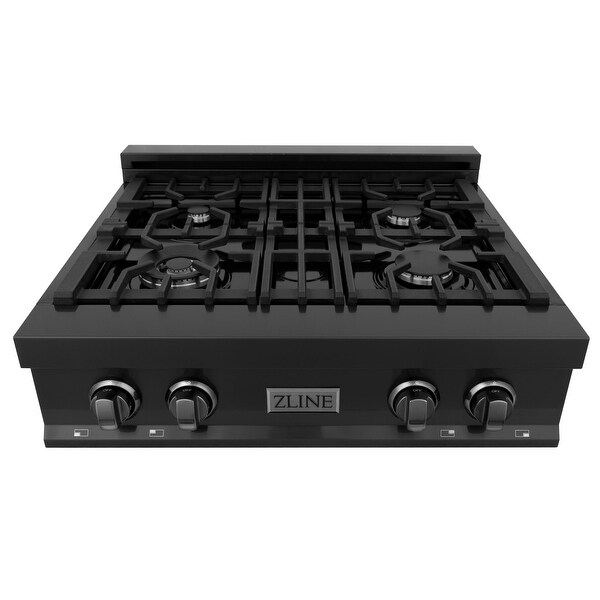 ZLINE Porcelain Gas Stovetop in Black Stainless with Gas Burners