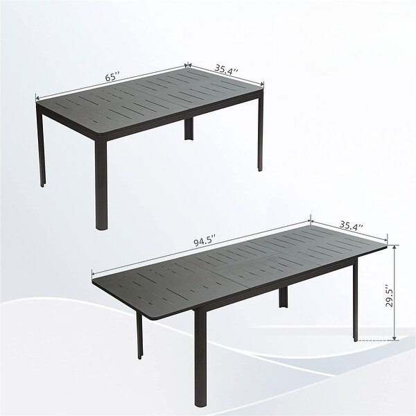 Patio Dining Extendable Table Aluminum Table for Garden Bistro