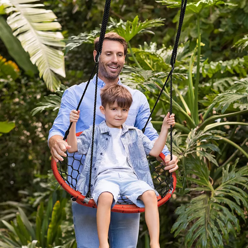 Net Hanging Swing Chair With Adjustable Hanging Ropes