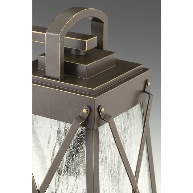 Progress Lighting Creighton 1 light Outdoor Wall Lantern In Antique Bronze With Clear Water Glass