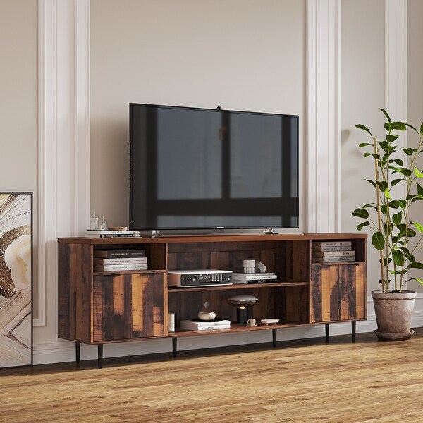 JASIWAY TV Stand Modern Wood Media Entertainment Center Console Table