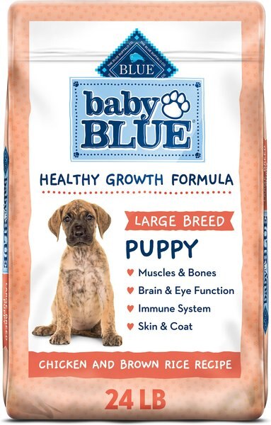 Blue Buffalo Baby Blue Large Breed Healthy Growth Formula Natural Chicken and Brown Rice Recipe Puppy Dry Food， 24-lb bag