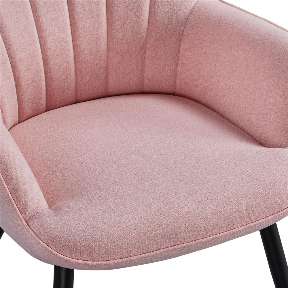 Easyfashion Upholstered Fabric Modern Accent Chair， Pink