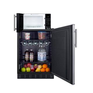 Summit Appliance 23.63 in. W 5.1 cu. ft. Mini Refrigerator without Freezer in Stainless Steel and 0.7 cu. ft. Microwave Combo MRF708BLSSA