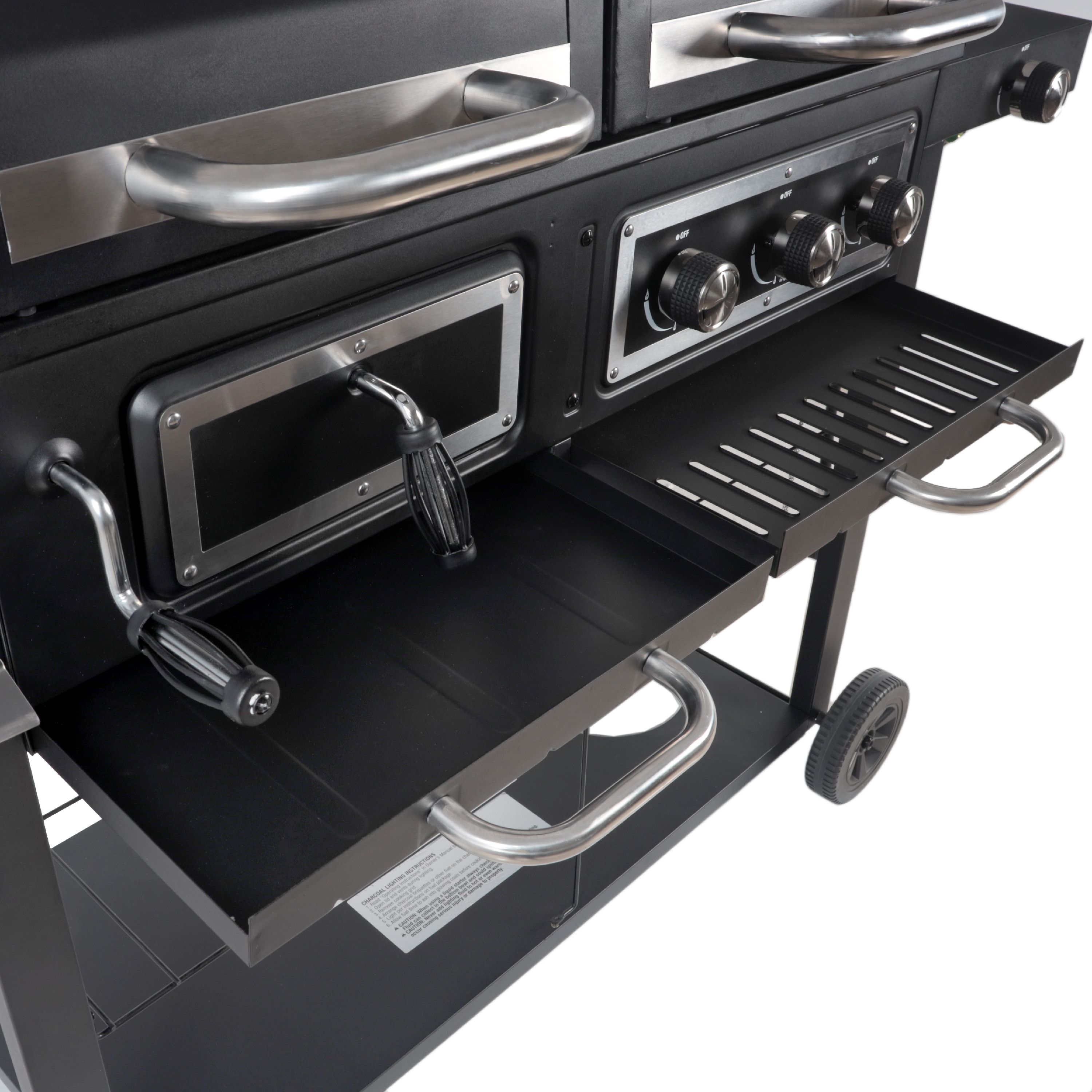 RevoAce Dual Fuel Gas and Charcoal Combo Grill Black with Stainless  Crowdfused