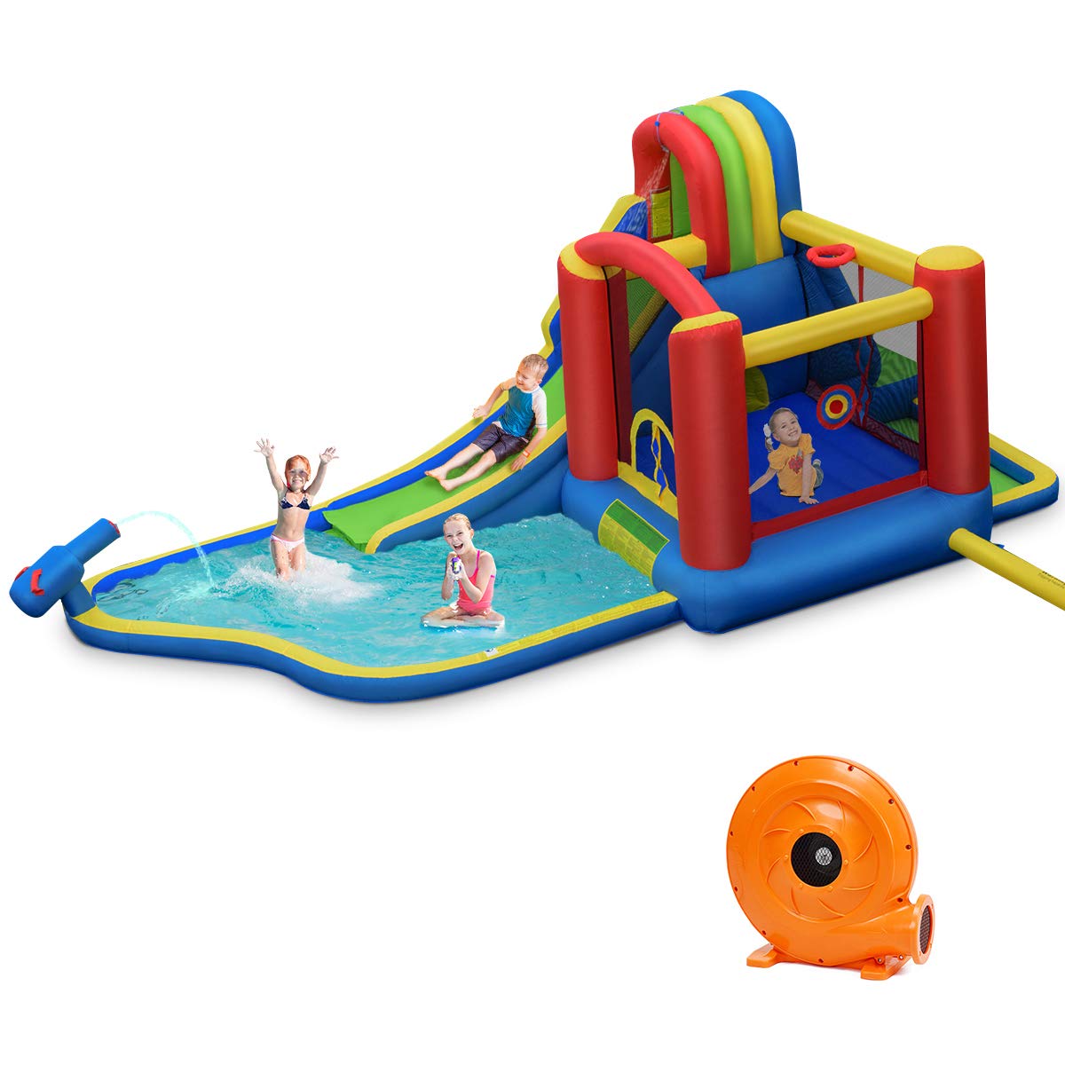 BOUNTECH 19FTx 9FTx 7.5FT Giant Water Park Long Kids Water Slide w/Water Pool