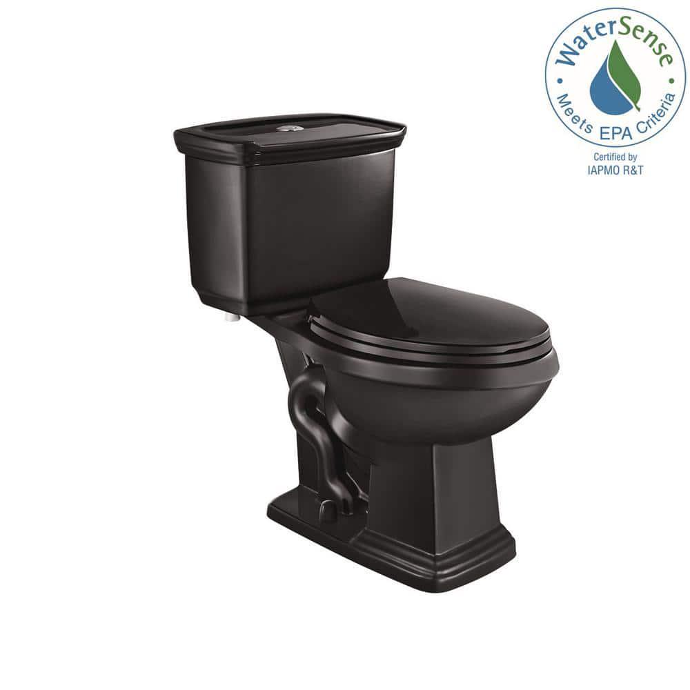 Glacier Bay 2piece 10 GPF128 GPF High Efficiency Dual Flush Elongated Toilet in Black