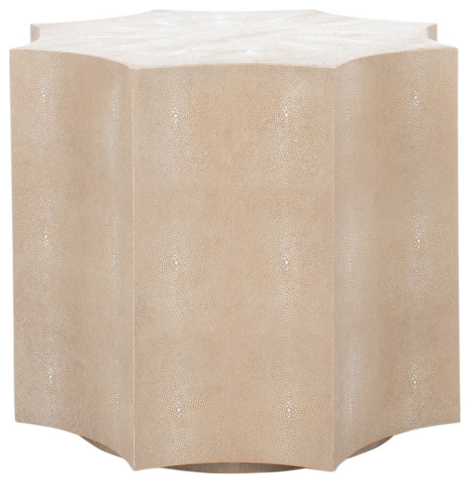 Robyn Faux Shagreen End Table Natural   Contemporary   Side Tables And End Tables   by AED Luxury Home Decor  Houzz