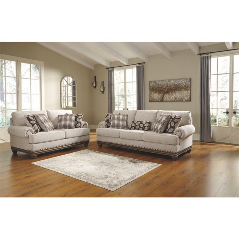 Signature Design by Ashley Harleson Loveseat in Wheat   Traditional   Loveseats   by Homesquare  Houzz