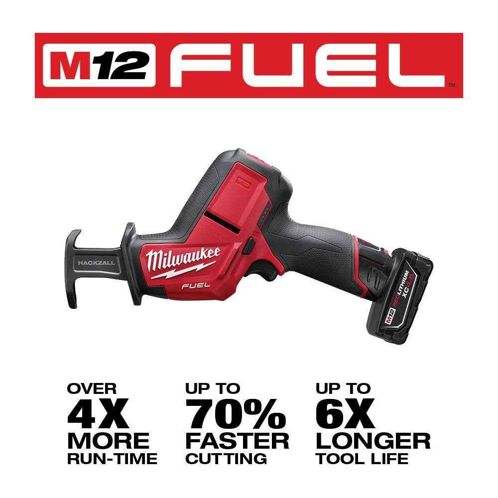 MW M12 FUEL 12V Lithium-Ion Brushless Cordless HACKZALL Reciprocating Saw Kit WM12 Oscillating Multi-Tool Kit 2520-21XC-2526-21XC