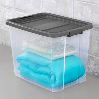 Sterilite 108 qt. Clear Stacker Storage Container Tote with Latching Lid (8-Pack) 8 x 14783V04