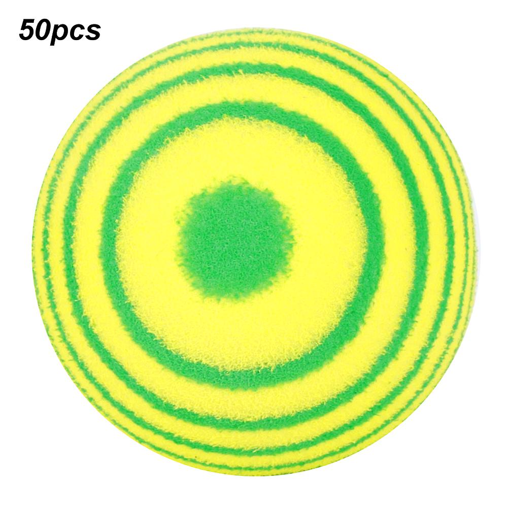 50pcs Eva Lightweight Wear Resistant Indoor Practice Stripe Golf Foam Ball Colorful Pet Cat Entertainment Toy Ballsyellow Green/2 Colours Stripe Ball