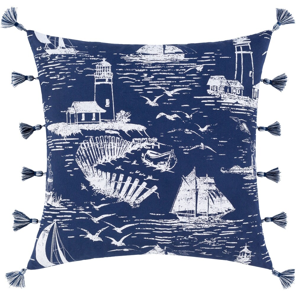 Artistic Weavers Adrie Coastal Scene Printed 20 inch Throw Pillow