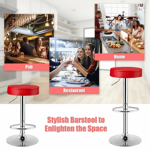 1 PC Round Bar Stool Adjustable Swivel Pub Chair - 14